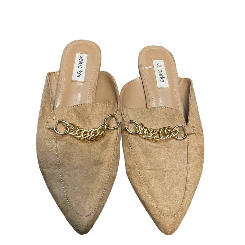 Kellparker Jessica Mule with Chain Tan Size 9.5